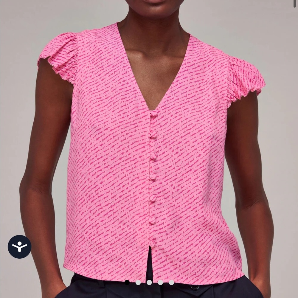 Whistles Pink Diagonal Fleck Top